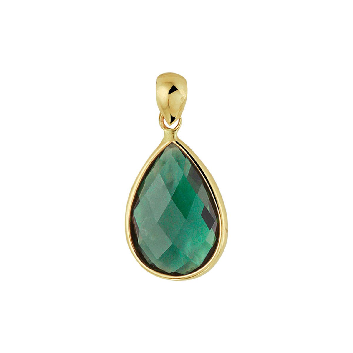 Hanger groen kwarts 14k geelgoud