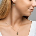 Hanger groen kwarts 14k geelgoud