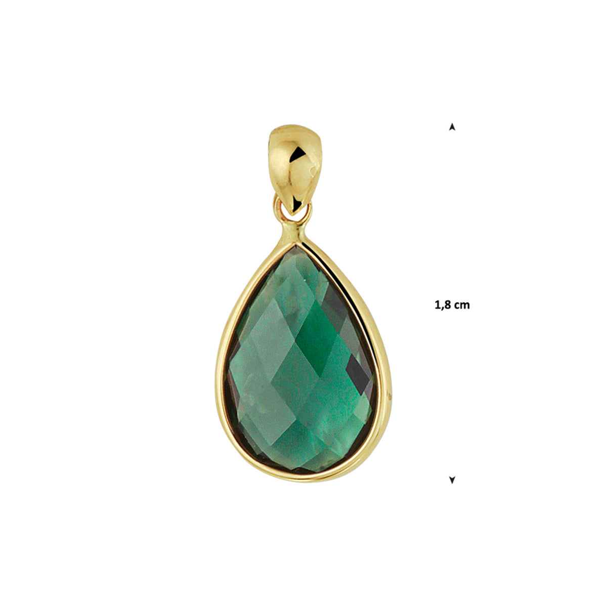 Hanger groen kwarts 14k geelgoud
