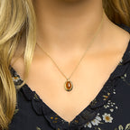 Hanger carneool 14k geelgoud