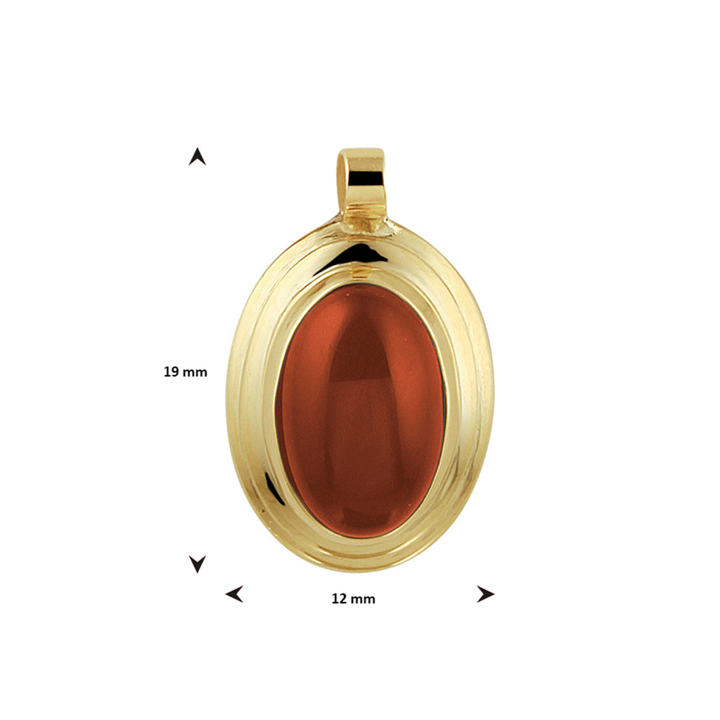 Hanger carneool 14k geelgoud