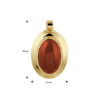 Hanger carneool 14k geelgoud