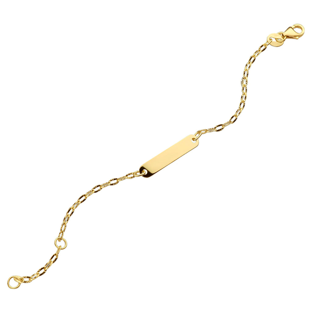 Graveerarmband plaat 4,0 mm 11 - 13 cm 14k geelgoud