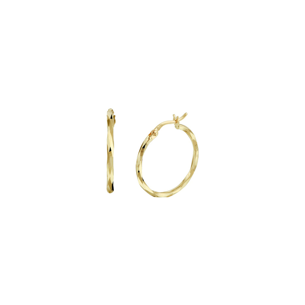 Oorringen gediamanteerd 1,8 mm 14k geelgoud