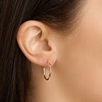 Oorringen gediamanteerd 1,8 mm 14k geelgoud