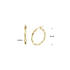 Oorringen gediamanteerd 1,8 mm 14k geelgoud