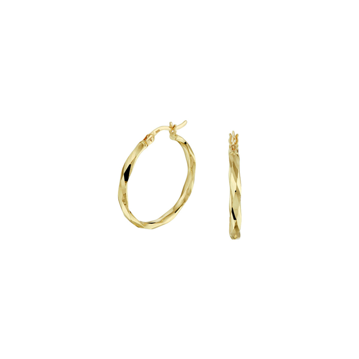 Oorringen gediamanteerd 2,5 mm 14k geelgoud