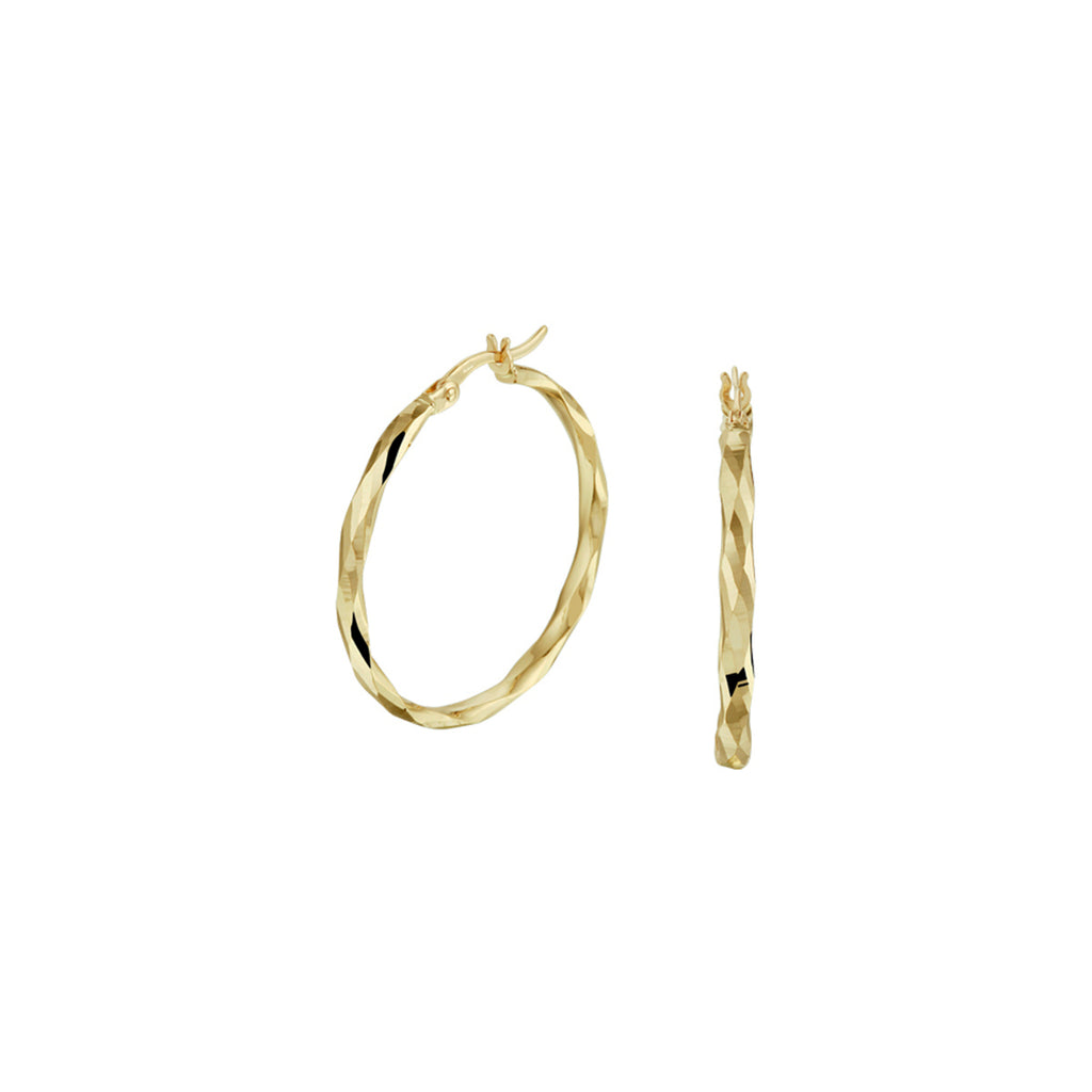 Oorringen gediamanteerd 2,5 mm 14k geelgoud