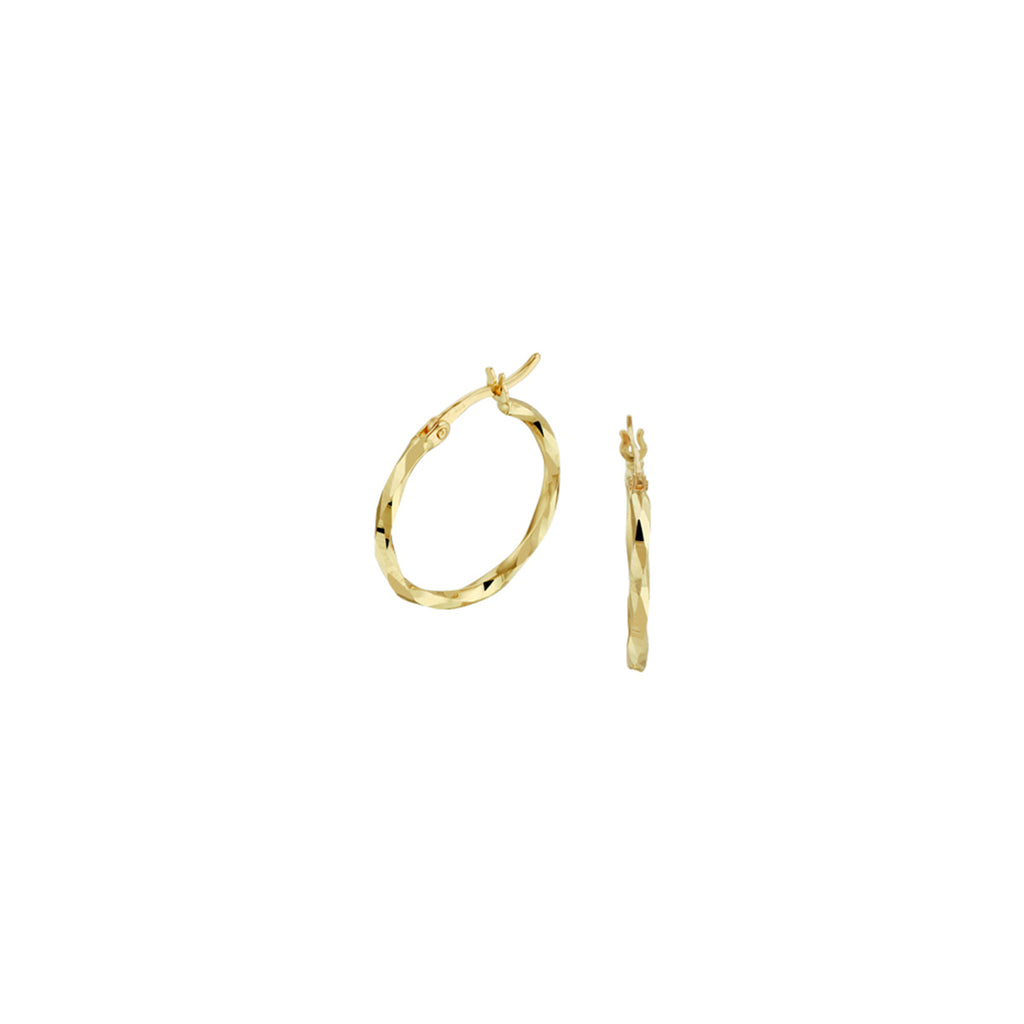 Oorringen gediamanteerd 1,8 mm 14k geelgoud