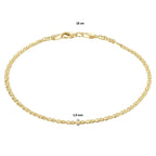 Armband valkenoog 1,9 mm 14k geelgoud