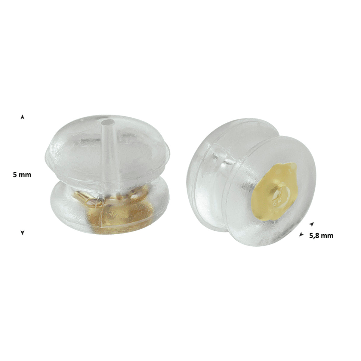 Siliconen poussetten 14k geelgoud