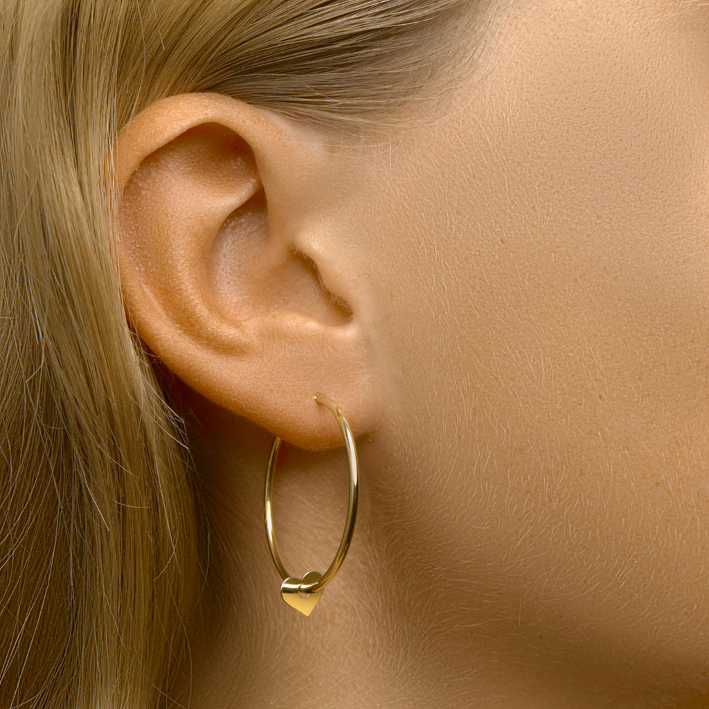 Oorringen hart 14k geelgoud