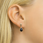 Oorhangers onyx 14k geelgoud