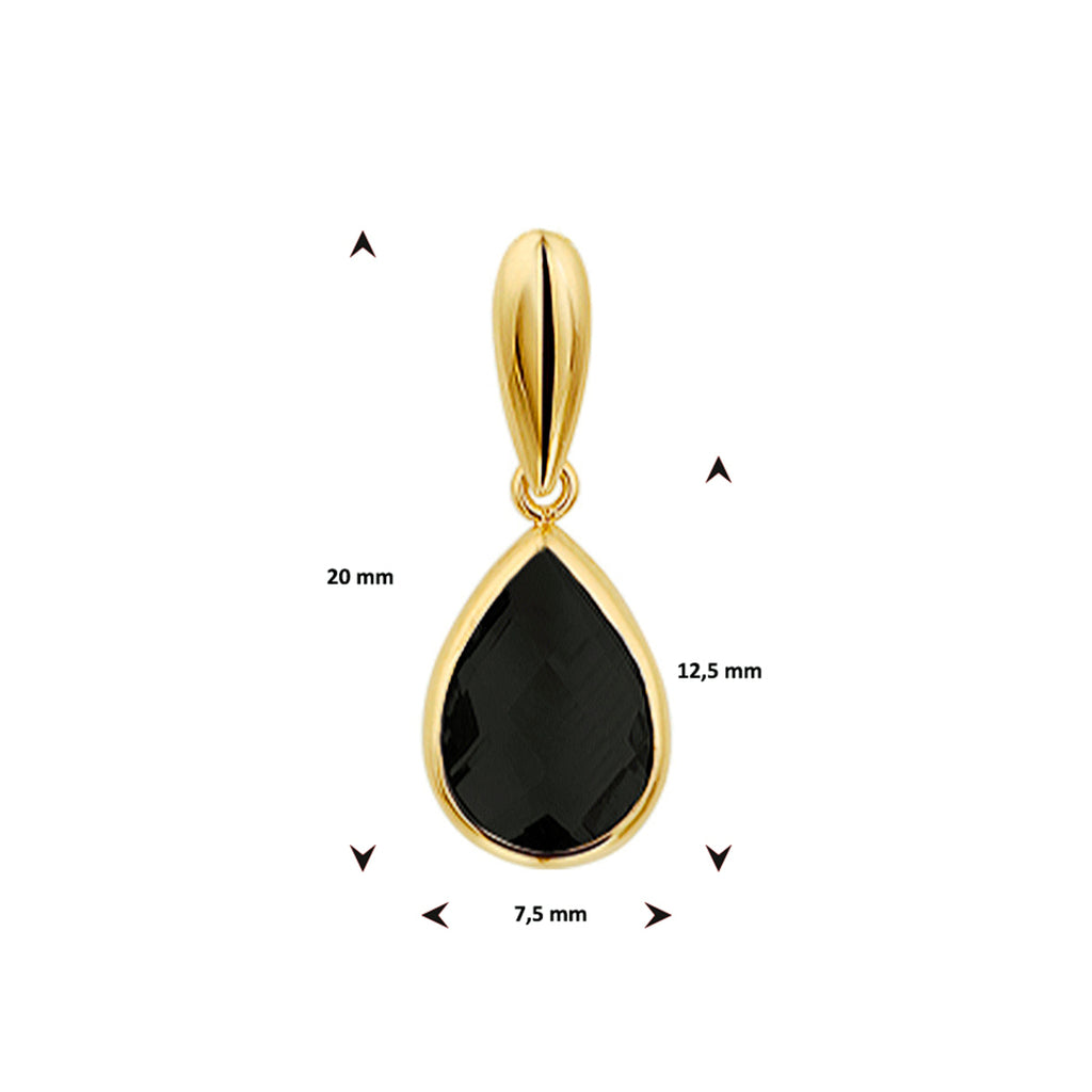 Hanger onyx 14k geelgoud
