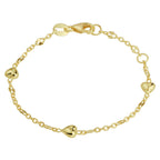 Armband hartjes 11 - 13 cm 14k geelgoud