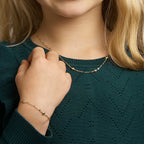 Armband hartjes 11 - 13 cm 14k geelgoud