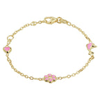 Armband diverse bedels 11 - 13 cm 14k geelgoud