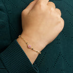 Armband diverse bedels 11 - 13 cm 14k geelgoud