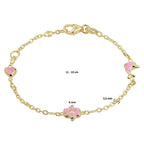 Armband diverse bedels 11 - 13 cm 14k geelgoud