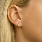 Klapoorringen zirkonia 14k geelgoud