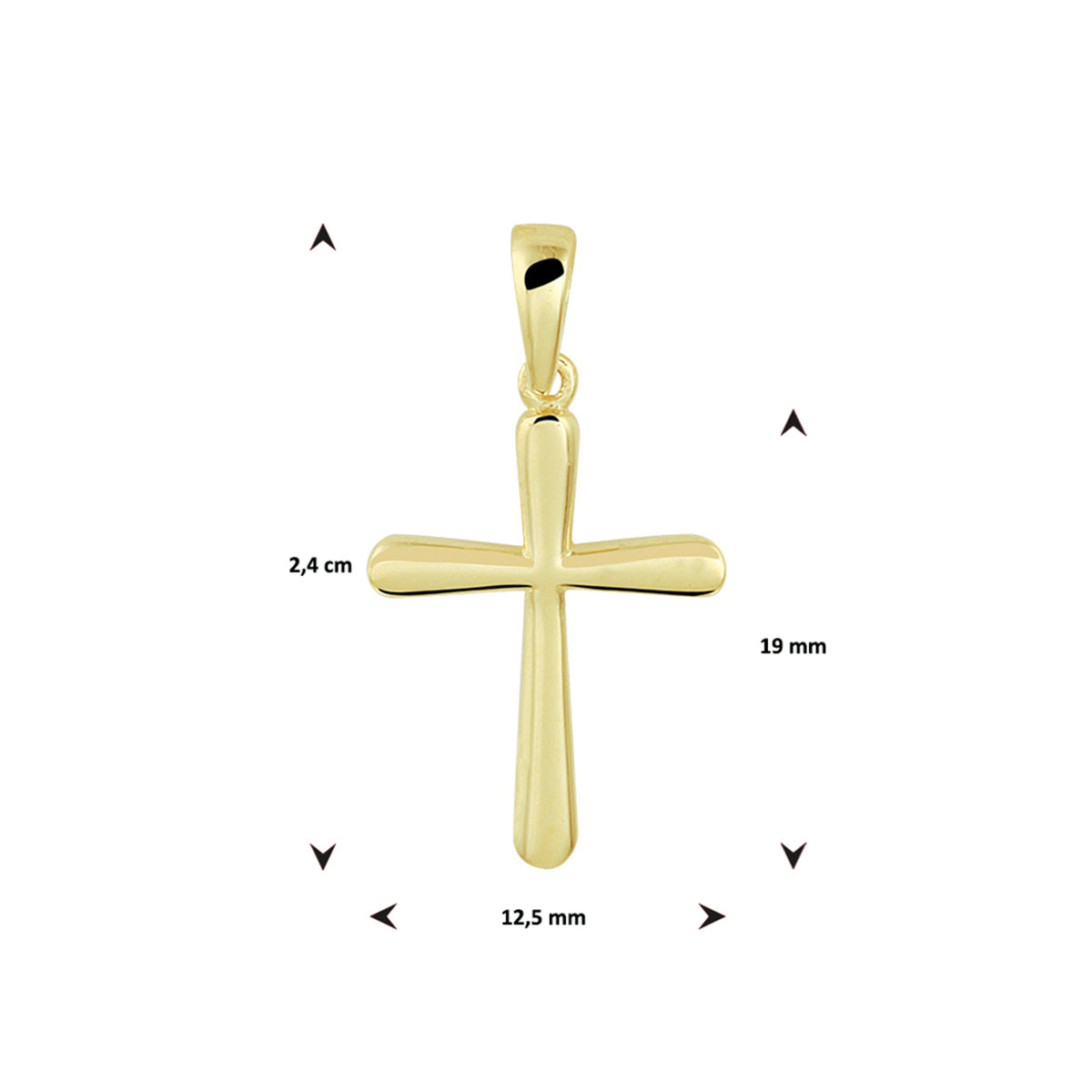 Hanger kruis 14k geelgoud