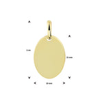 Graveerhanger ovaal 14k geelgoud