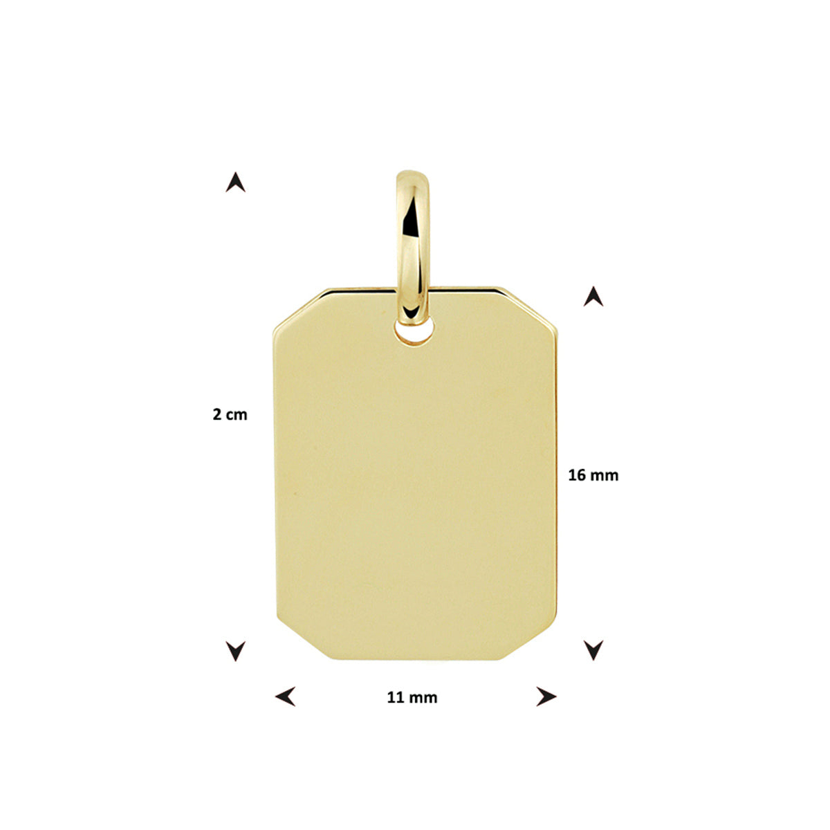 Graveerhanger 14k geelgoud