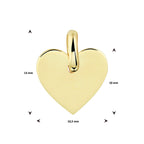 Graveerhanger hart 14k geelgoud