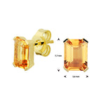 Oorknoppen citrien 14k geelgoud