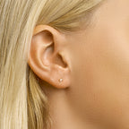 Oorknoppen zirkonia 14k geelgoud