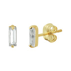 Oorknoppen zirkonia 14k geelgoud