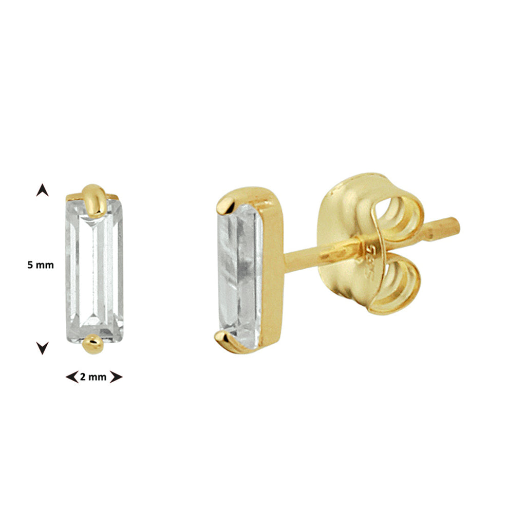 Oorknoppen zirkonia 14k geelgoud
