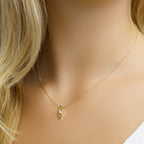 Hanger zirkonia bicolor gestift 14k geelgoud