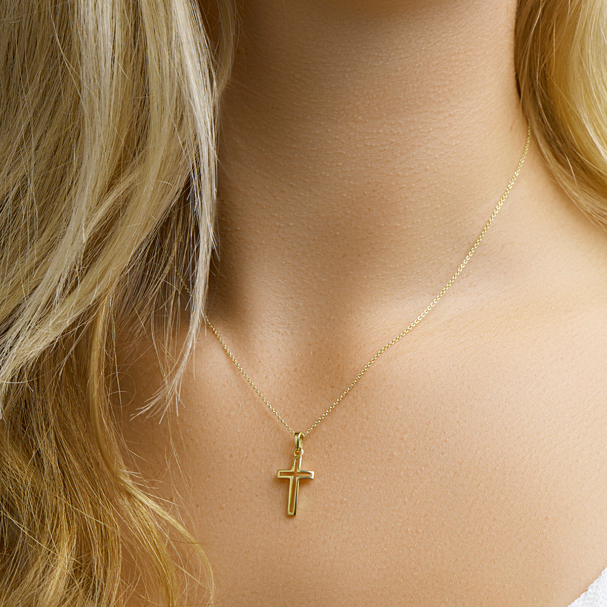 Hanger kruis 14k geelgoud