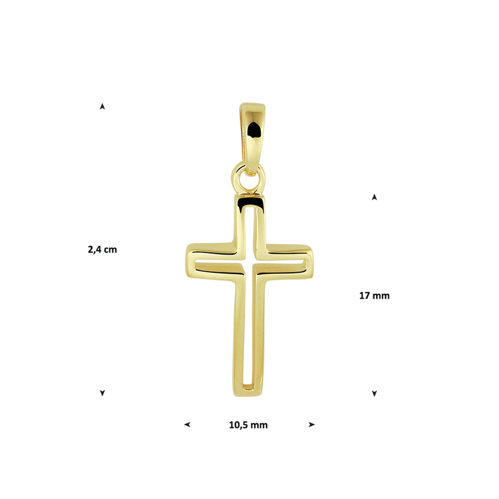 Hanger kruis 14k geelgoud