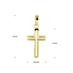 Hanger kruis 14k geelgoud