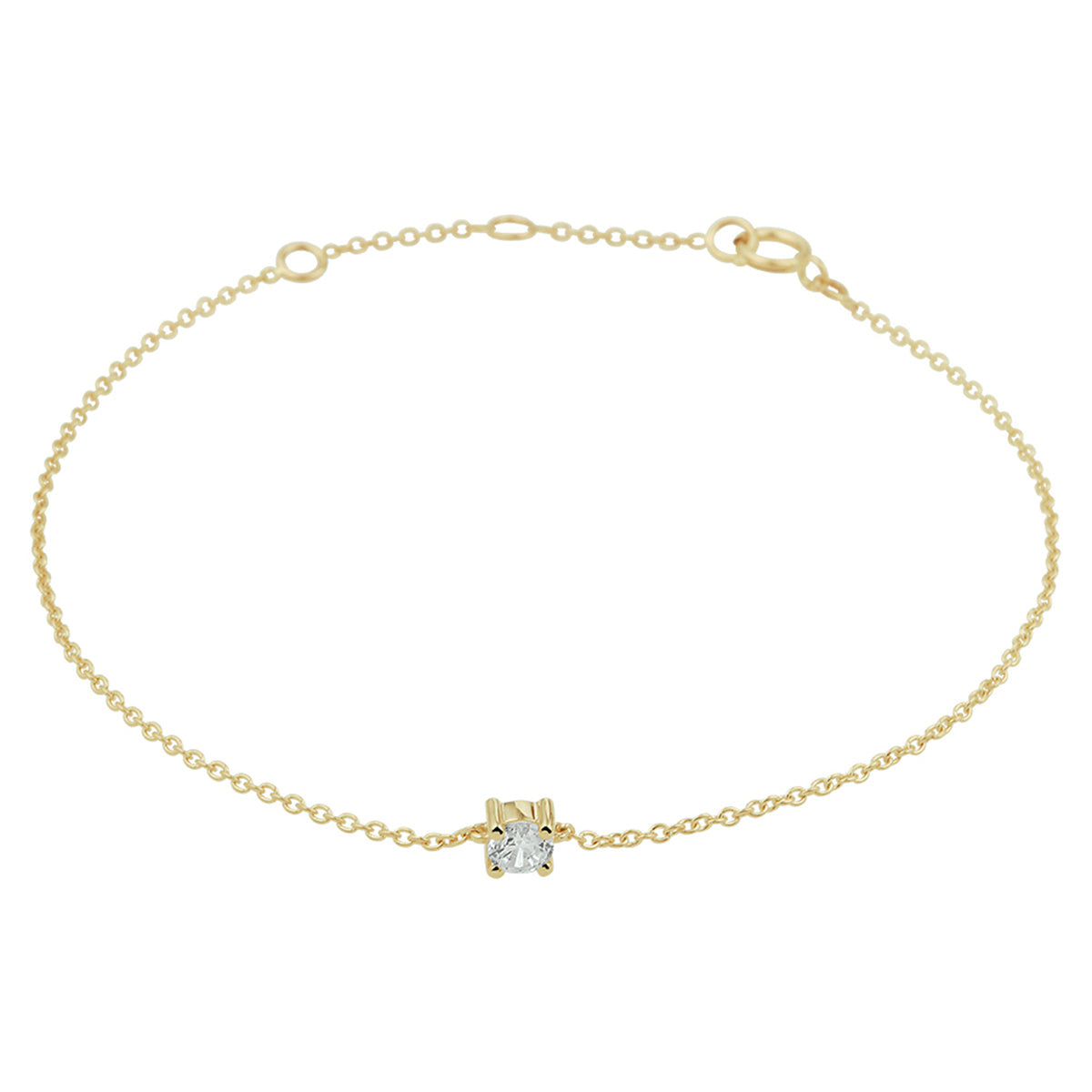 Armband zirkonia 15,5 - 17 - 18,5 cm 14k geelgoud