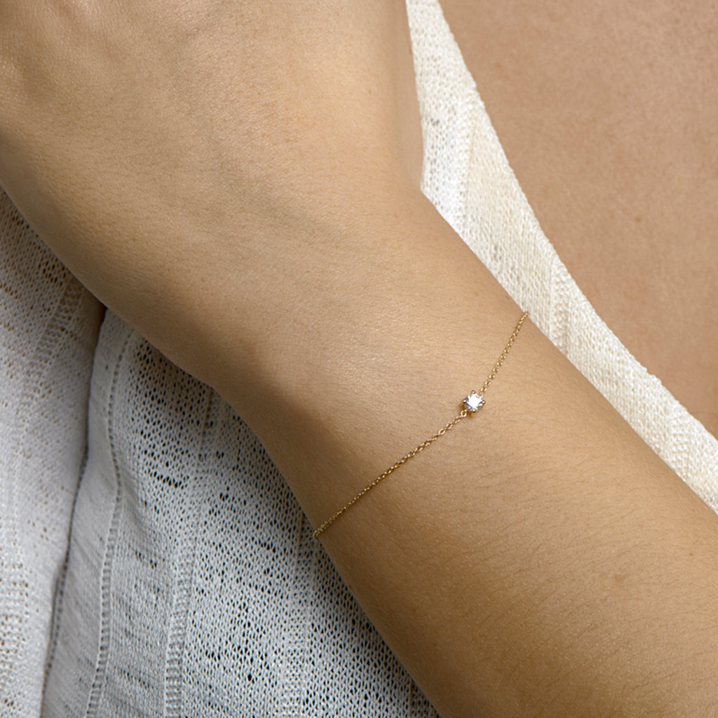 Armband zirkonia 15,5 - 17 - 18,5 cm 14k geelgoud