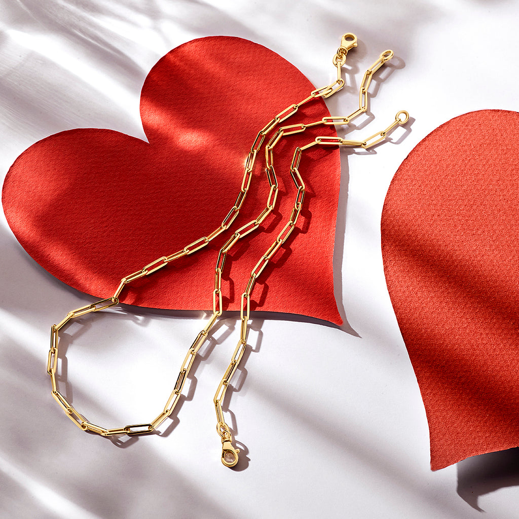 Armband paperclip vierkante buis 3,0 mm 18 cm 14k geelgoud