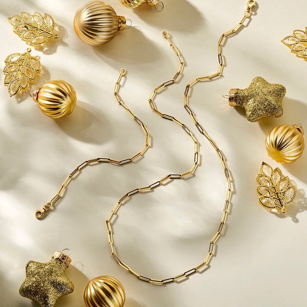 Armband paperclip vierkante buis 3,0 mm 18 cm 14k geelgoud