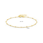 Armband bolletjes 1,3 mm 16 + 3 cm 14k geelgoud