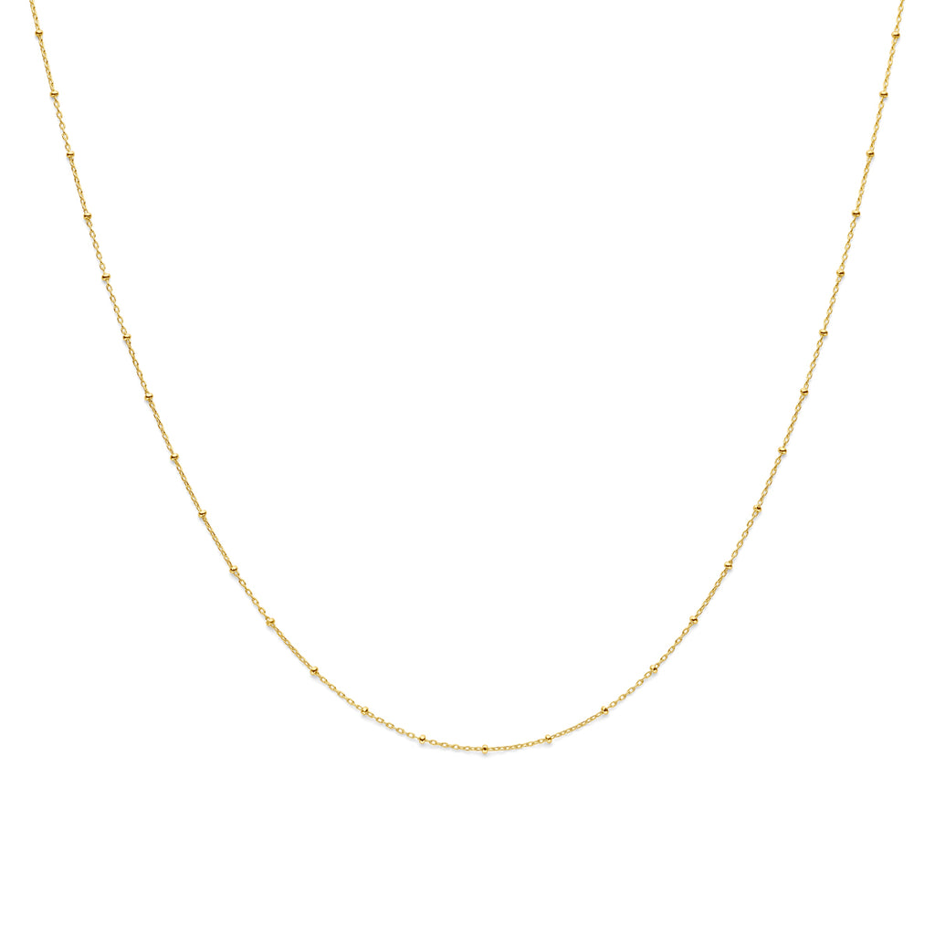 Collier bolletjes 1,3 mm 41 + 3 cm 14k geelgoud