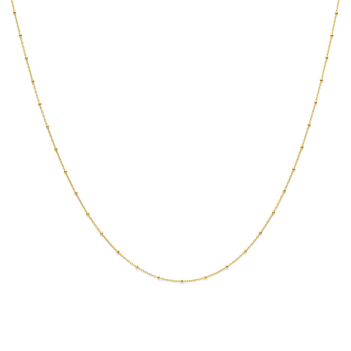 Collier bolletjes 1,3 mm 41 + 3 cm 14k geelgoud