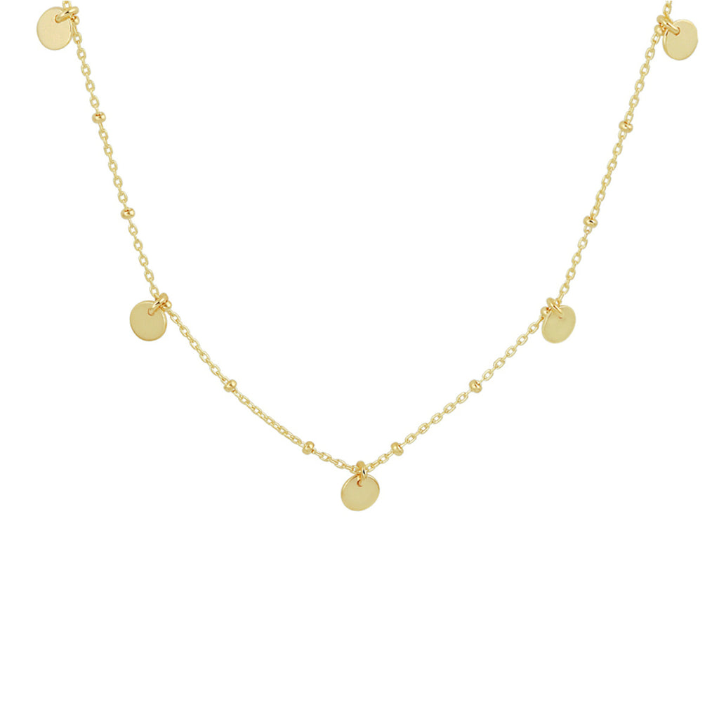 Collier rondjes 41 + 3 cm 14k geelgoud