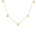 Collier rondjes 41 + 3 cm 14k geelgoud