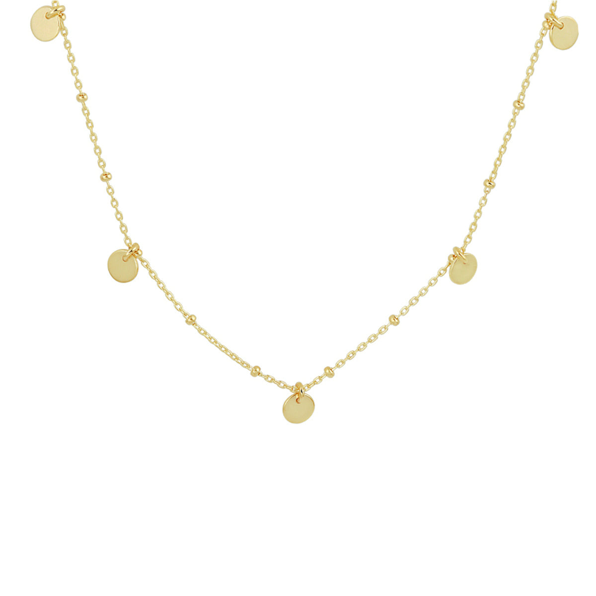 Collier rondjes 41 + 3 cm 14k geelgoud