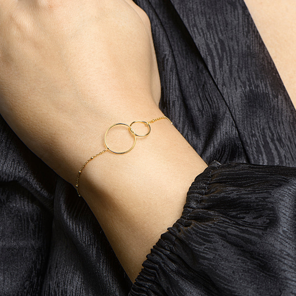 Armband rondjes 16 + 2 cm 14k geelgoud