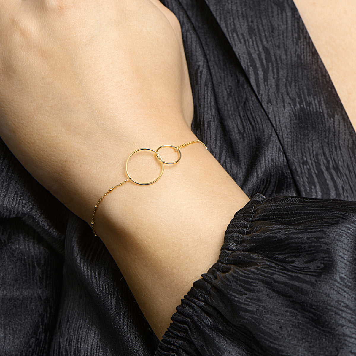 Armband rondjes 16 + 2 cm 14k geelgoud