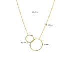 Collier rondjes 41 + 3 cm 14k geelgoud
