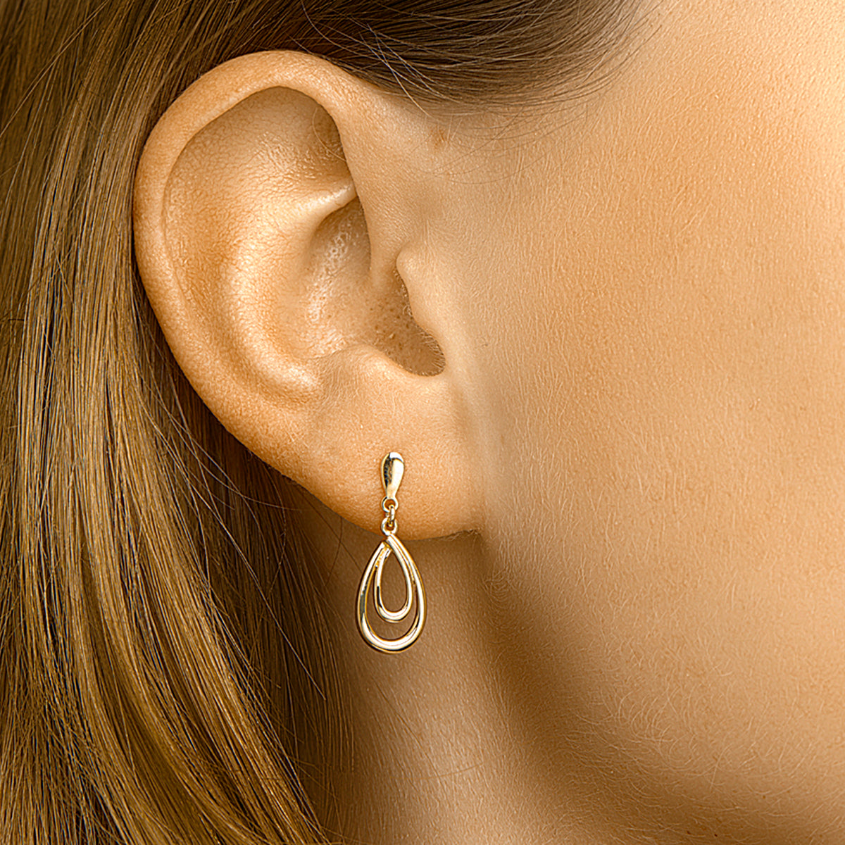 Oorhangers druppel 14k geelgoud